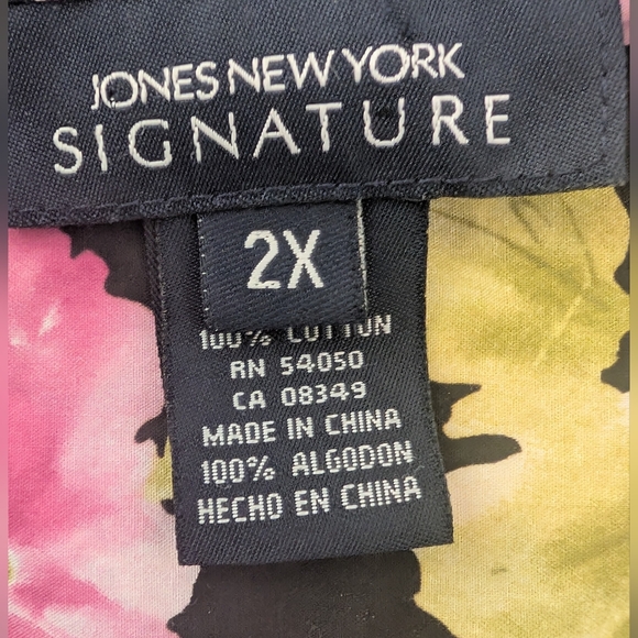 Jones New YorkJon Signature Women's Floral Button-Up Shirt, Size 2X, 100% Cotton - Picture 3 of 7